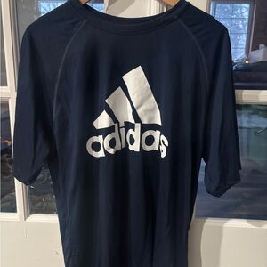 adidas Navy Climalite Performance Tee with White Logo